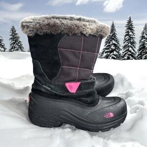The North Face Snow Boots Girls Size 7 Black Pink